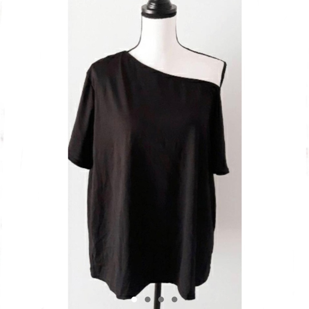 shein black off the shoulder t-shirt 3x